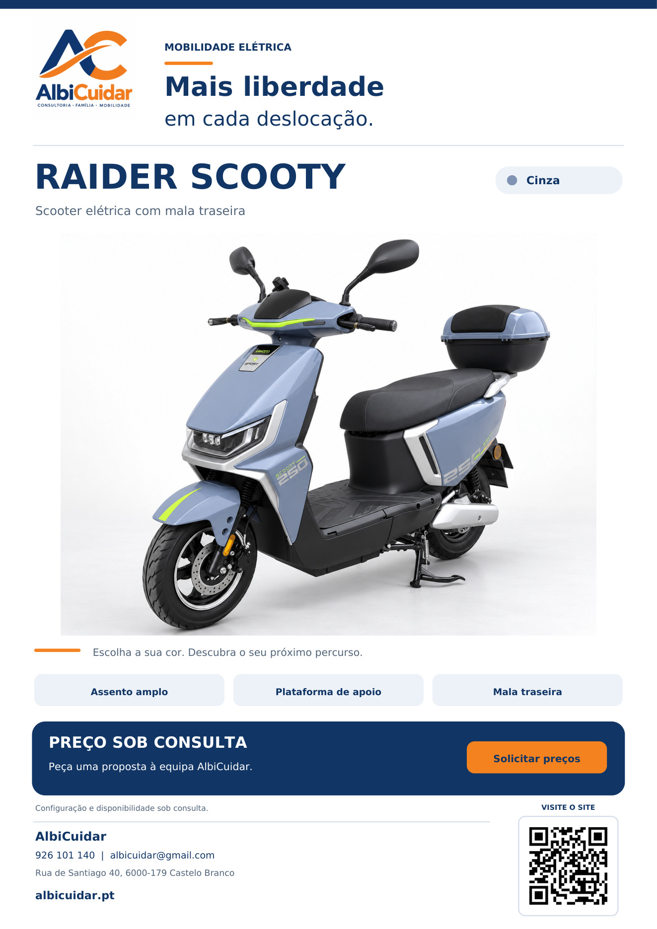 Raider Scooty - Cinza - flyer com QR